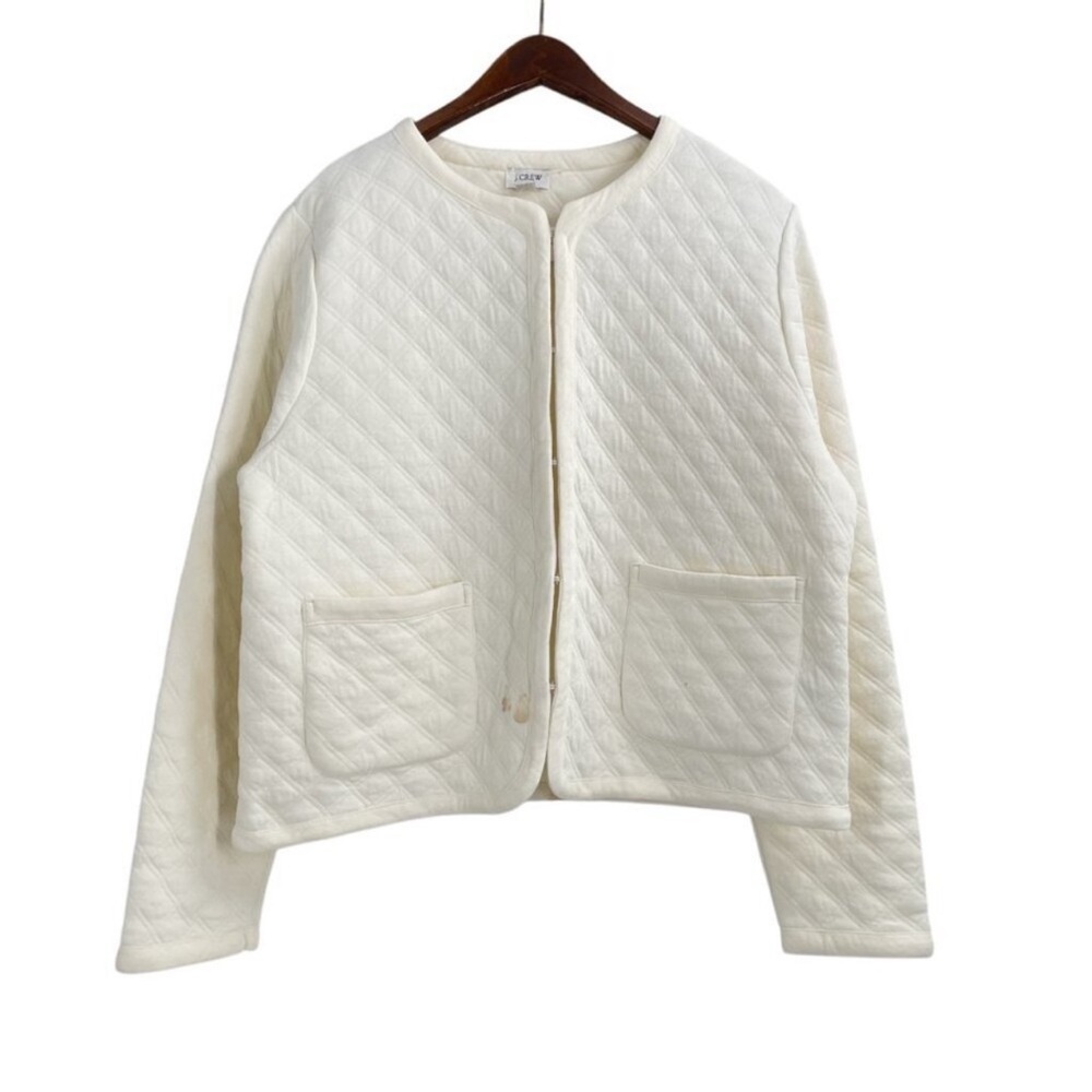 J. Crew Cream Quilted Jacket - Picture 4 of 16